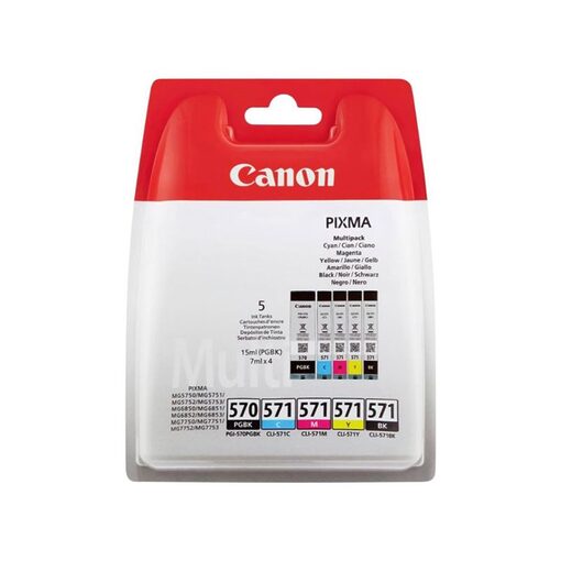 Canon Ink Cart. PGI-570/CLI-571 Multipack (c/m/Y/bk/pgbk) für Pixma MG5750/5751/5753 6850/6851/6852 c/m/y/pgbk/bk (0372C004)