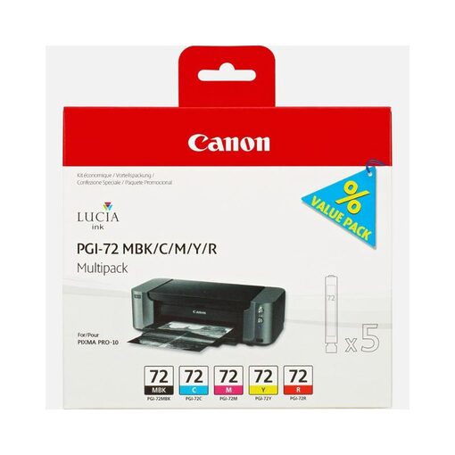 Canon Ink Cart. PGI-72 Multi Pack für Pixma Pro 10 (MBK/C/M/Y/R)(6402B009)