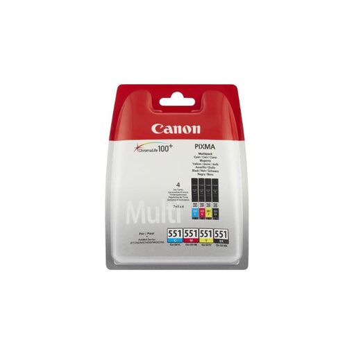 Canon Ink Cart. CLI-551 Blister MultiPack + PP201 Paper für iP7250/iP8750/MG5440/MG5450 /MG5550/MG6350/MG6450/MG5650/MG MG6650/MG7150/MG7550/MX925 bk/c/m/Y + 10x15 paper 50 sheets (6508B005)