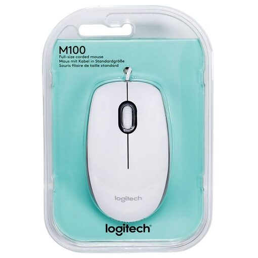 Logitech M100 White Mouse 910-006764