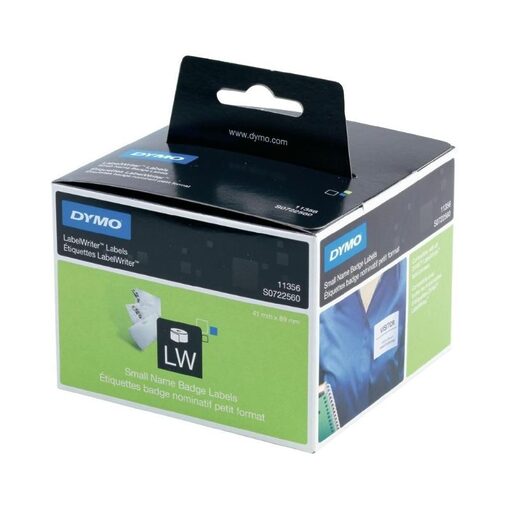 Dymo LabelWriter name tags small 11356 (1 x 300 labels) white permanent (41 x 89mm)