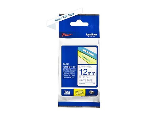 Brother P-touch TZE-233 white/blue (8m x 12mm)