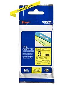 Brother P-touch TZE621 yellow/black (8 m x 9mm)