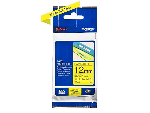 Brother P-touch TZE631 yellow/black (8m x 12mm)
