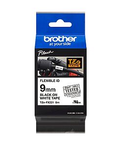 Brother P-touch TZEFX221 white/black (8m x 9mm)