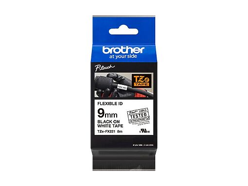 Brother P-touch TZEFX221 white/black (8m x 9mm)