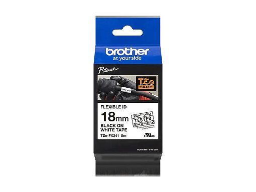 Brother P-touch TZEFX241 white/black (8m x 18mm)