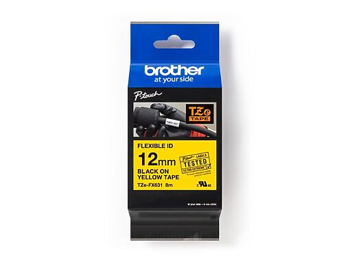 Brother P-touch TZE-FX631 yellow/black (8m x 12mm)
