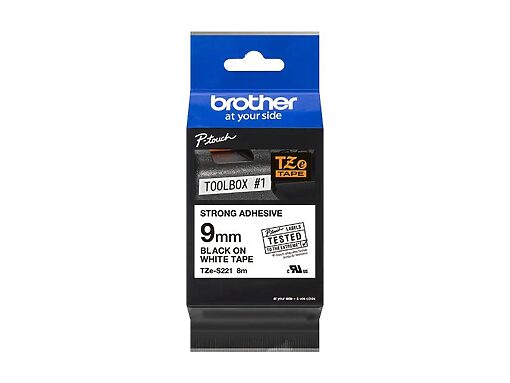 Brother P-touch TZE-S221 white/black (8m x 9mm)