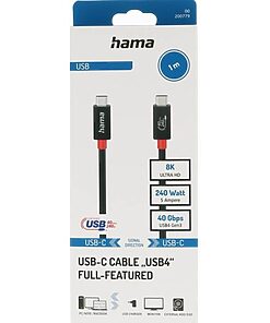 Hama Cable 00200779 / USB-C 1m Black