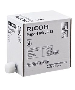 Ricoh Priport Ink JP-12 JP1210/1215/1250/1255/JP3000/ DX3240/3440 black (1 x 600ml) (817104)