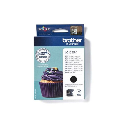 Brother Ink Cart. LC-123BK für MFC-J4510DW/4410DW/J4610DW -J470DW/-J650DW/-J870DW/ -J6720DW/-J6520DW/-J245/ DCP-J4110DW/-J752DW/-J152W/ -J132W black