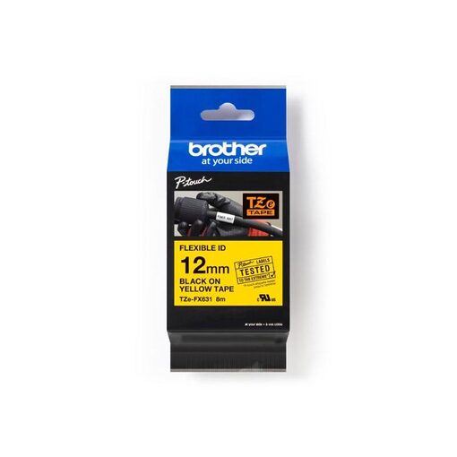 Brother P-touch TZE-FX631 yellow/black (8m x 12mm)