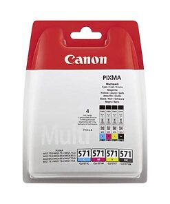 Canon Ink Cart. CLI-571 Multipack (c/m/y/bk) für Pixma MG5750/5751/5753 6850/6851/6852 c/m/y/bk (0386C005)