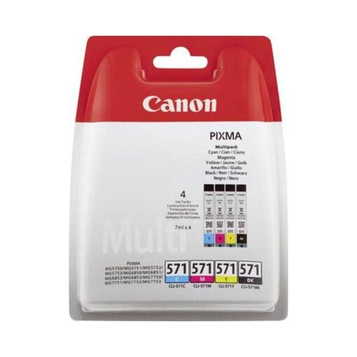 Canon Ink Cart. CLI-571 Multipack (c/m/y/bk) für Pixma MG5750/5751/5753 6850/6851/6852 c/m/y/bk (0386C005)