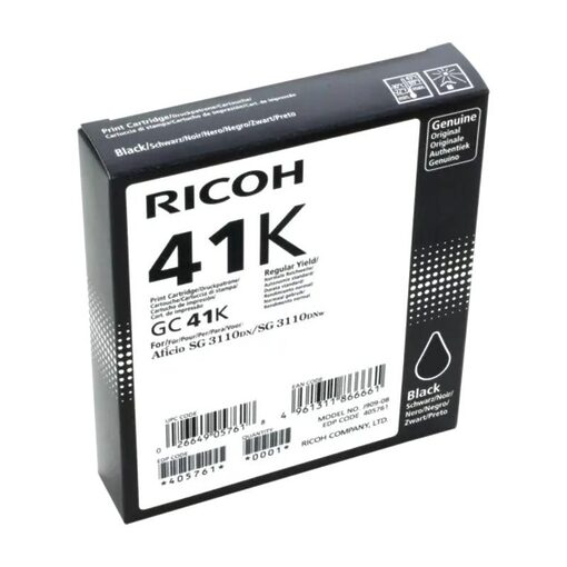 Ricoh Gel Cartridge 405761 standard capacity GC41 black