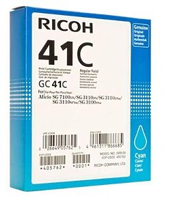 Ricoh Gel Cartridge 405762 standard capacity GC41 cyan