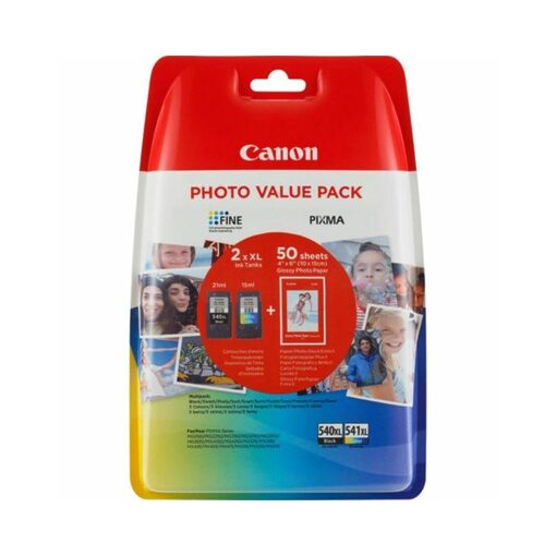 Canon Ink Cart. PG-540L/CL-541 Multipack blistered (5224B007) für MF210/MF220/MP150/160/170/180/4 50/iP1600/1700/1800/ 2200/JX200/500/MG2250/MG3250/ M G4250/MX375/MX435/MX515 black/colour