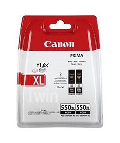 Canon Ink Cart. PGI-550PGBK XL TWIN Pack für PIXMA iP7250/iP8750/iX6850/MG5450/ MG5550/MG5650/MG6350/MG6450/MG 6650/MG7150/MG7550/MX725/MX925 (6431B005)