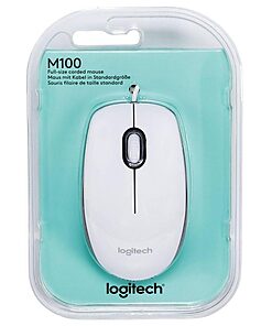 Logitech M100 White Mouse 910-006764