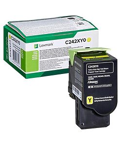 Lexmark Return Print Cart. C242XY0:C2425/C2535/MC2425/ MC2535/MC2640 yellow extra high capacity