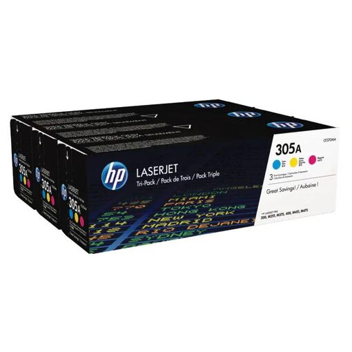 HP Toner Cart. CF370AM (305A) für LJ Pro 300/400 Rainbow Pack (C/M/Y) (CE411A/CE412A/CE413A)