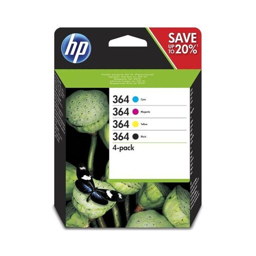 HP Ink Cart. N9J73AE No.364 für Photosmart C5380/6380/ D5460/B8550 Multipack (bk/c/m/y/10 sheet 13x18 Photopaper)